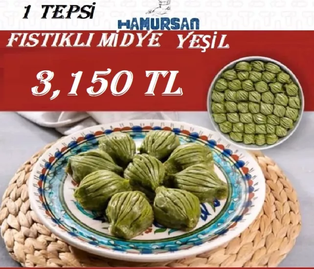 MİDYE YEŞİL BAKLAVA 1 TEPSİ