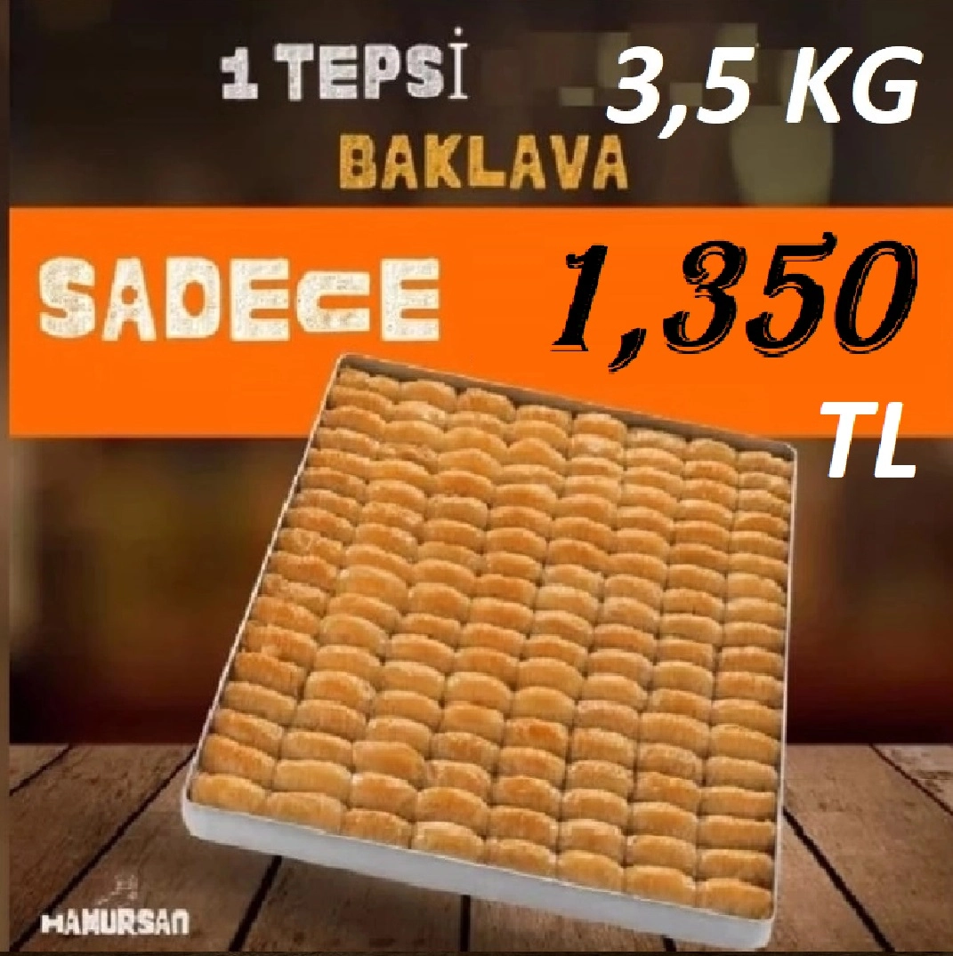 CEVİZLİ BAKLAVA 1 TEPSİ  ÖZEL İNDİRİMLİ  3,5 KG
